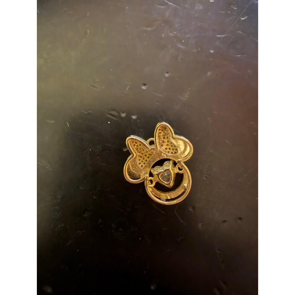 Disney Minnie Mouse Bowtiful Gold Necklace Charm Pendant Crystal Silver Plated - Picture 9 of 12